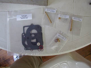 Various parts for overhauling a Stromberg 97 carburetor