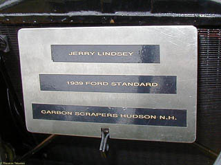 Car name plate from "Carbon Scrapers" club