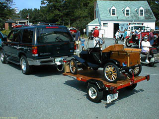 Miniature Model-T on a trailer