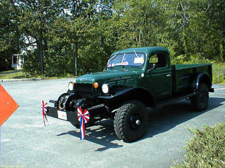Green Dodge Power Wagon in parade dress