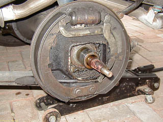 Detail of parking brake mechanism