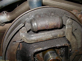 Detail of parking brake mechanism