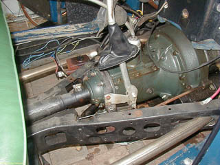 Side view of transmission and torque tube