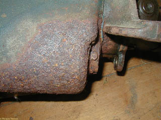 Rust at rear of transmission case