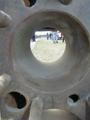 Detailed view of flathead cylinder lined with a sleeve